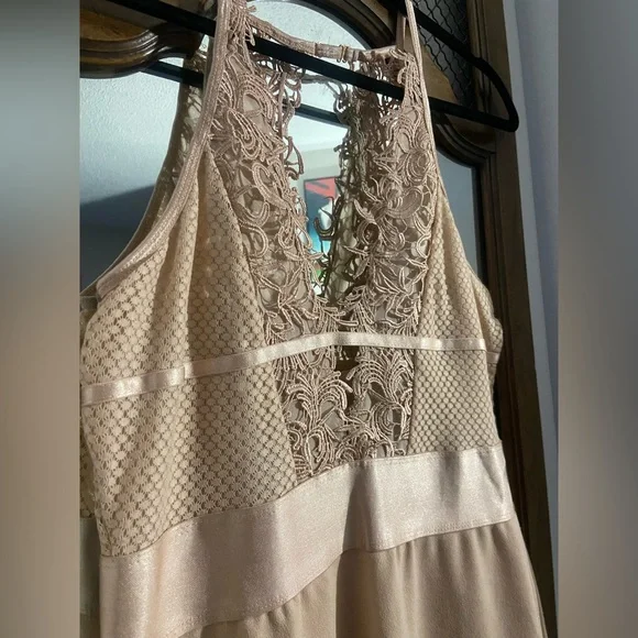 Champagne Lace Cocktail Dress - Picture 3 of 4